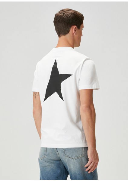 Regular Fit Star Siyah Beyaz Logo Baskılı T-Shirt fırsatları