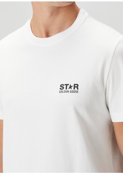 Regular Fit Star Siyah Beyaz Logo Baskılı T-Shirt indirimleri