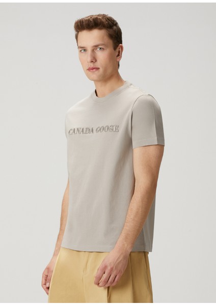 Emersen Bej Logo Nakışlı T-Shirt modelleri