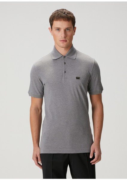 Gri Polo Yaka T-Shirt