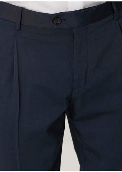 Lacivert Pilili Pantolon