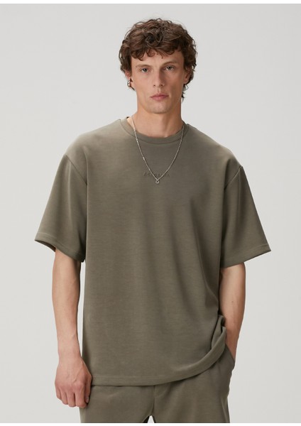Haki Logo Baskılı T-Shirt