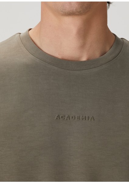 Haki Logo Baskılı T-Shirt