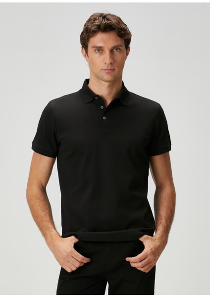 Siyah Polo Yaka T-Shirt