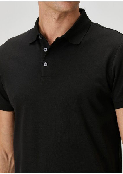 Siyah Polo Yaka T-Shirt