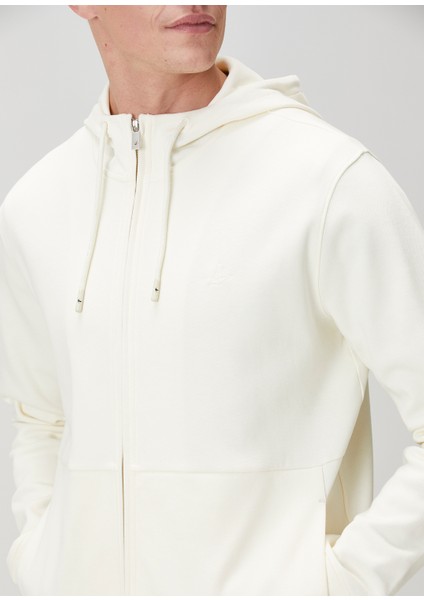 Krem Kapüşonlu Sweatshirt