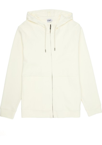 Krem Kapüşonlu Sweatshirt