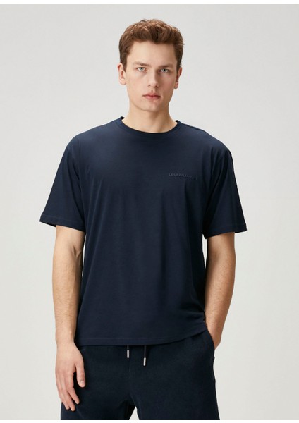 Lacivert Logo Baskılı T-Shirt