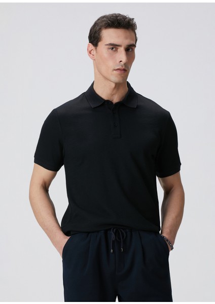 Siyah Polo Yaka T-Shirt