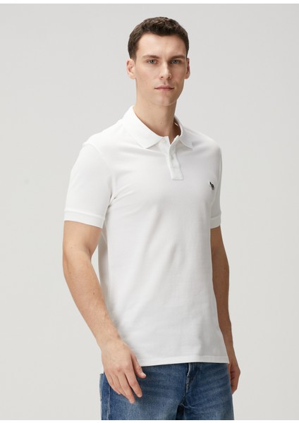 Beyaz Polo Yaka Organik Pamuk T-Shirt modelleri