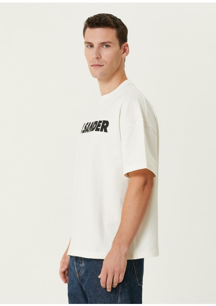 Beyaz Logo Baskılı T-Shirt modelleri