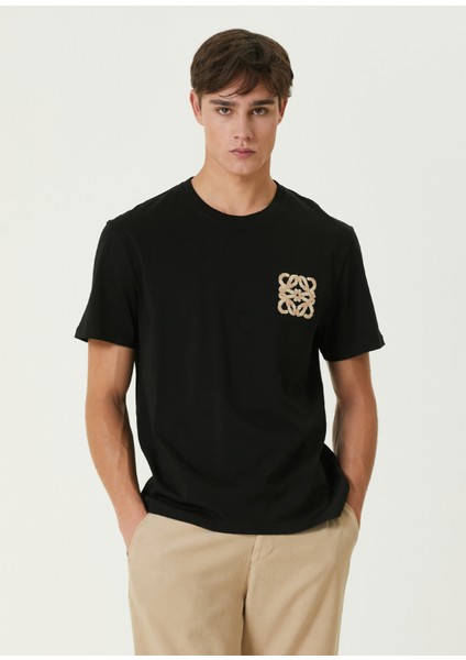 Siyah Logo Detaylı T-Shirt