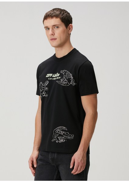 Crocodile Siyah T-Shirt