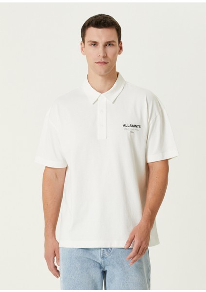 Relaxed Fit Underground Beyaz Polo Yaka T-Shirt
