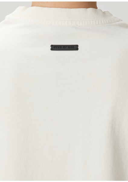 Krem Logo Baskılı T-Shirt
