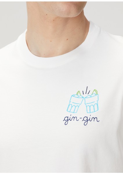 Portofino Beyaz Nakışlı T-Shirt indirimleri