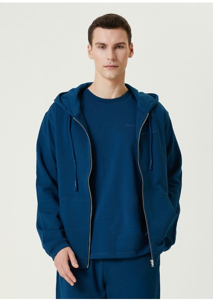 Mavi Kapüşonlu Sweatshirt
