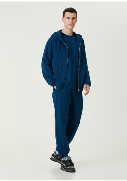 Mavi Kapüşonlu Sweatshirt