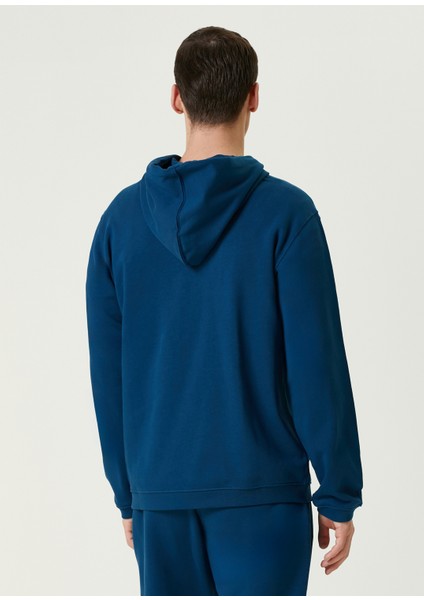 Mavi Kapüşonlu Sweatshirt