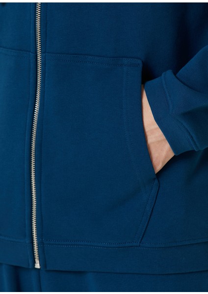 Mavi Kapüşonlu Sweatshirt