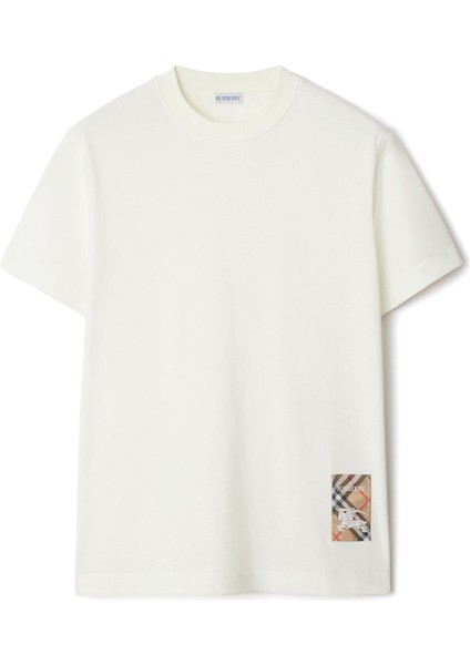 For Label Beyaz Pamuklu Kısa Kollu Erkek T-Shirt