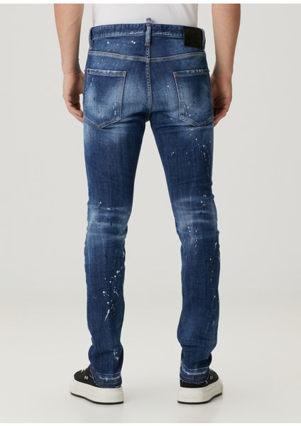 Cool Guy Mavi Yıpratma Detaylı Jean Pantolon
