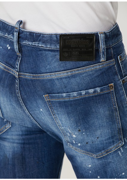 Cool Guy Mavi Yıpratma Detaylı Jean Pantolon