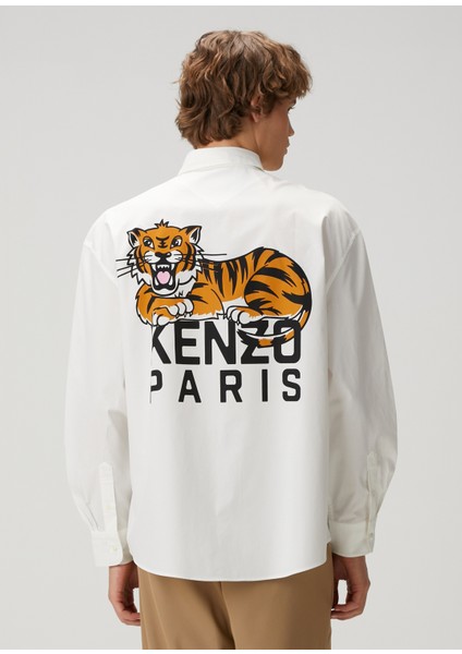 Happy Tiger Beyaz Casual Gömlek fırsatları