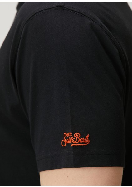 Portofino Siyah Nakışlı T-Shirt