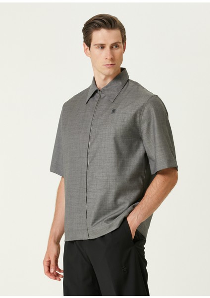 Casual Fit Antrasit Yün Gömlek