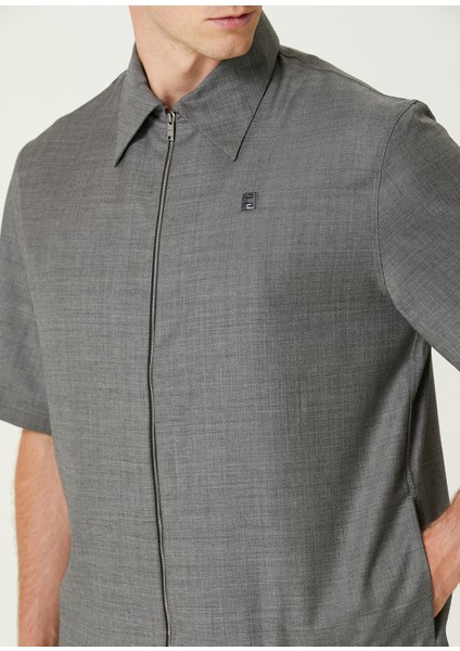 Casual Fit Antrasit Yün Gömlek