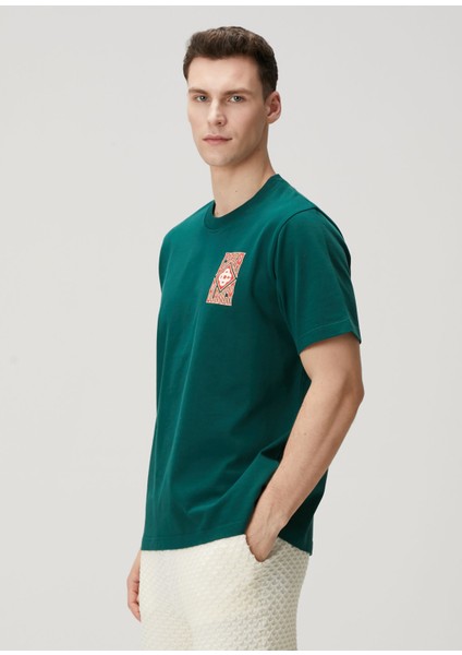 Yeşil Logo Baskılı Organik Pamuk T-Shirt modelleri