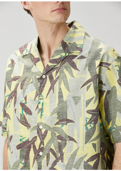 Chiku-Rin Camo Açık Yeşil Kısa Kollu Gömlek