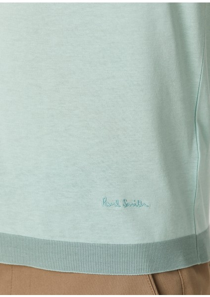 Açık Yeşil Logo Nakışlı T-Shirt