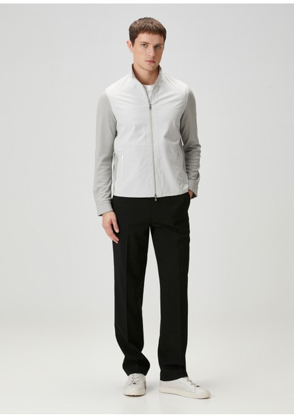 Relaxed Fit Taş Yün Ceket