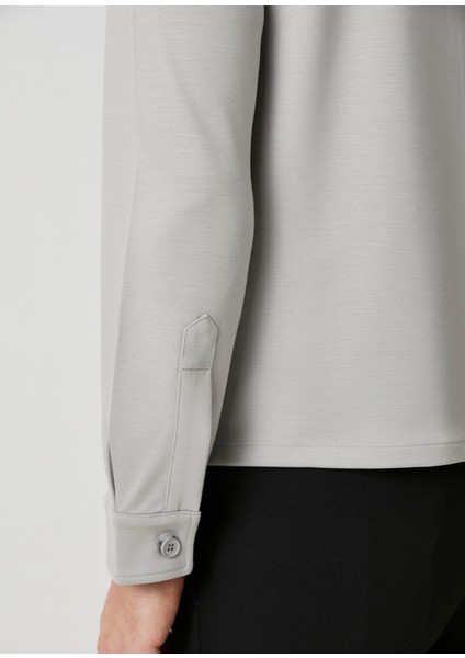 Relaxed Fit Taş Yün Ceket