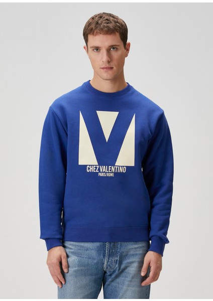 Mavi Logo Baskılı Sweatshirt