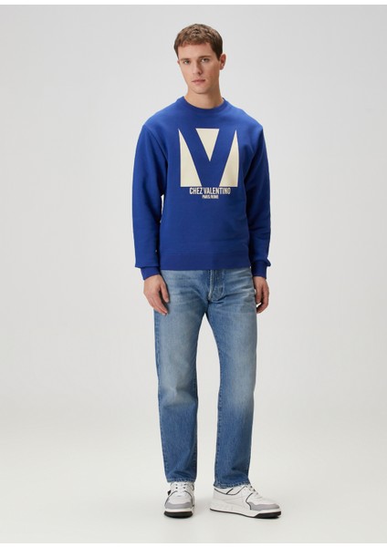 Mavi Logo Baskılı Sweatshirt fiyatları
