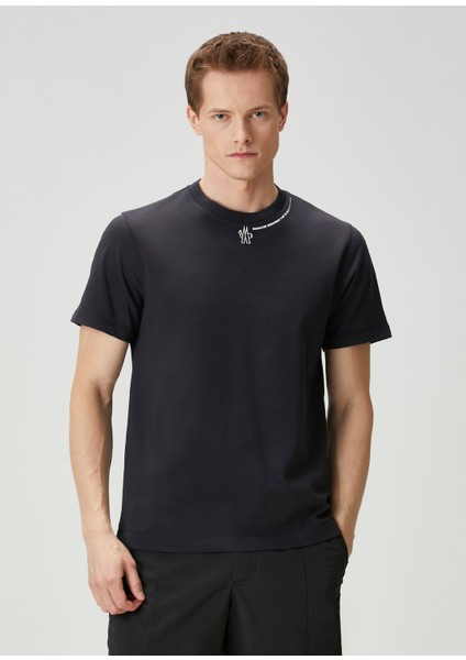 Lacivert Logo Baskılı T-Shirt