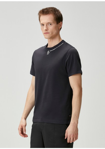 Lacivert Logo Baskılı T-Shirt modelleri