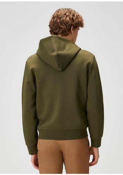 Haki Kapüşonlu Sweatshirt