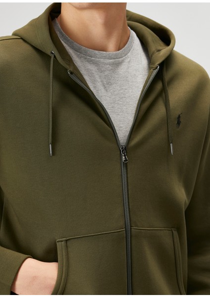 Haki Kapüşonlu Sweatshirt
