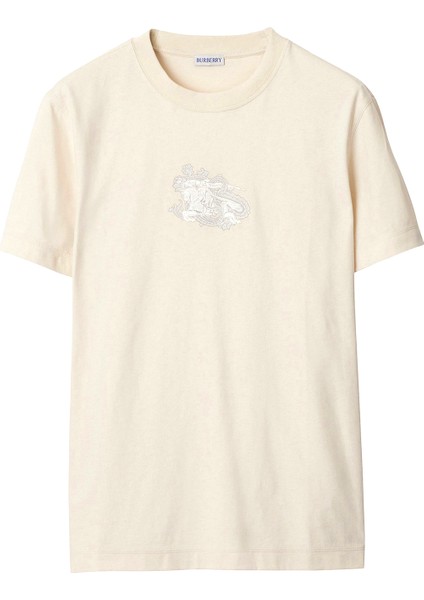 Paisley Beyaz Pamuklu Kısa Kollu Erkek T-Shirt