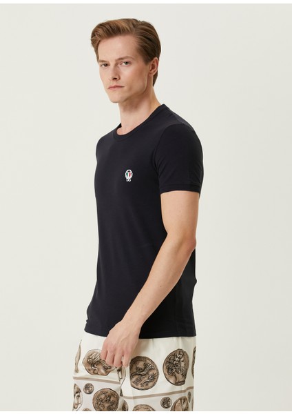 Lacivert Logo Nakışlı T-Shirt modelleri