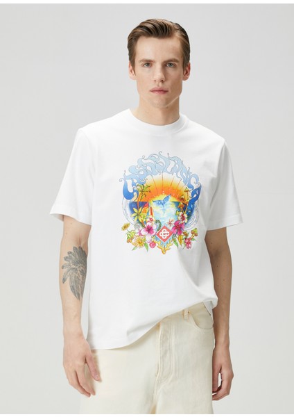 Surf Trip Beyaz Organik Pamuk T-Shirt fiyatları
