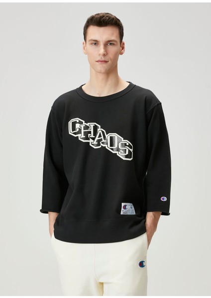 Siyah Logo Detaylı Sweatshirt