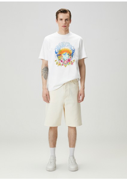 Surf Trip Beyaz Organik Pamuk T-Shirt