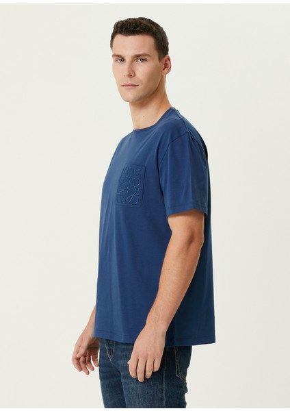 Koyu Mavi Logo Nakışlı T-Shirt modelleri