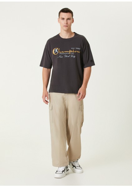 Antrasit Logo Nakışlı T-Shirt fiyatları