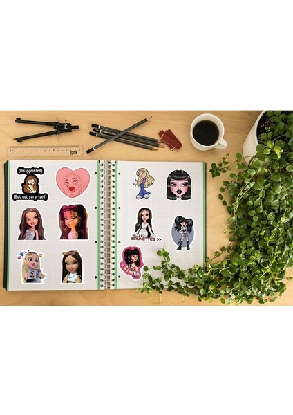 Bratz Girl Defter Suluk Laptop Notebook Tablet Telefon Kılıf Sticker Seti